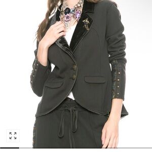 Chic Colonel Blazer with Velvet Accents